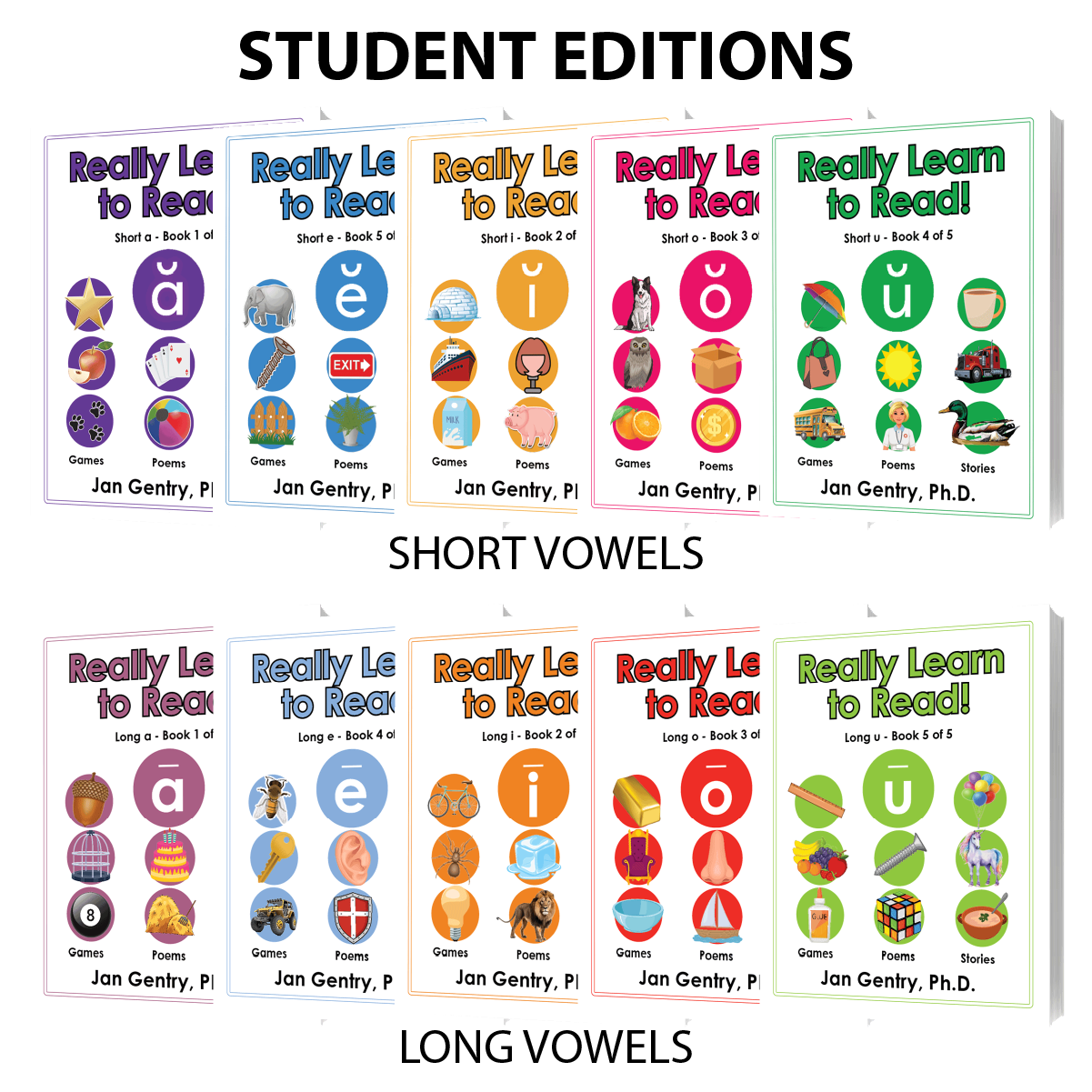 Really Learn To Read! Reading Lesson Book Series by Dr. Jan Gentry - Student Editions
